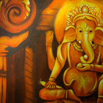 Oil painting of Lord Ganesh - Himalayas Shop