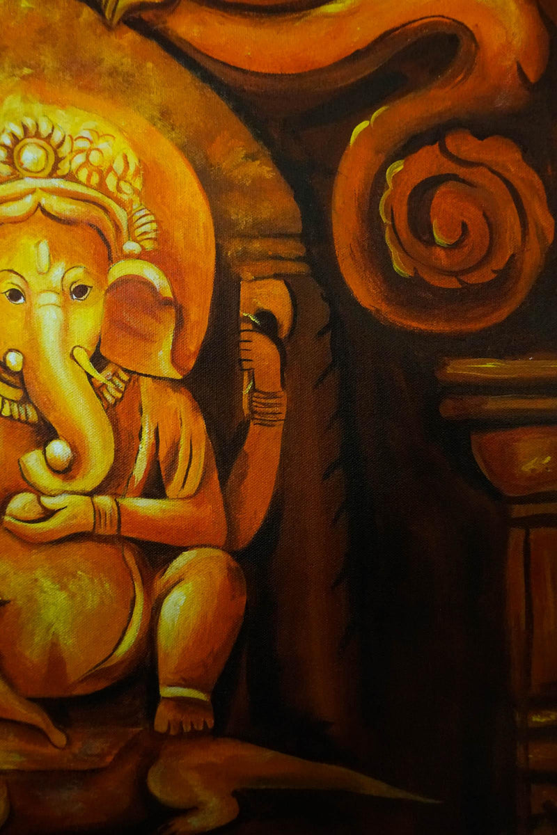Oil painting of Lord Ganesh - Himalayas Shop