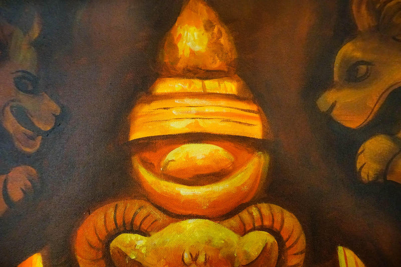 Oil painting of Lord Ganesh - Himalayas Shop