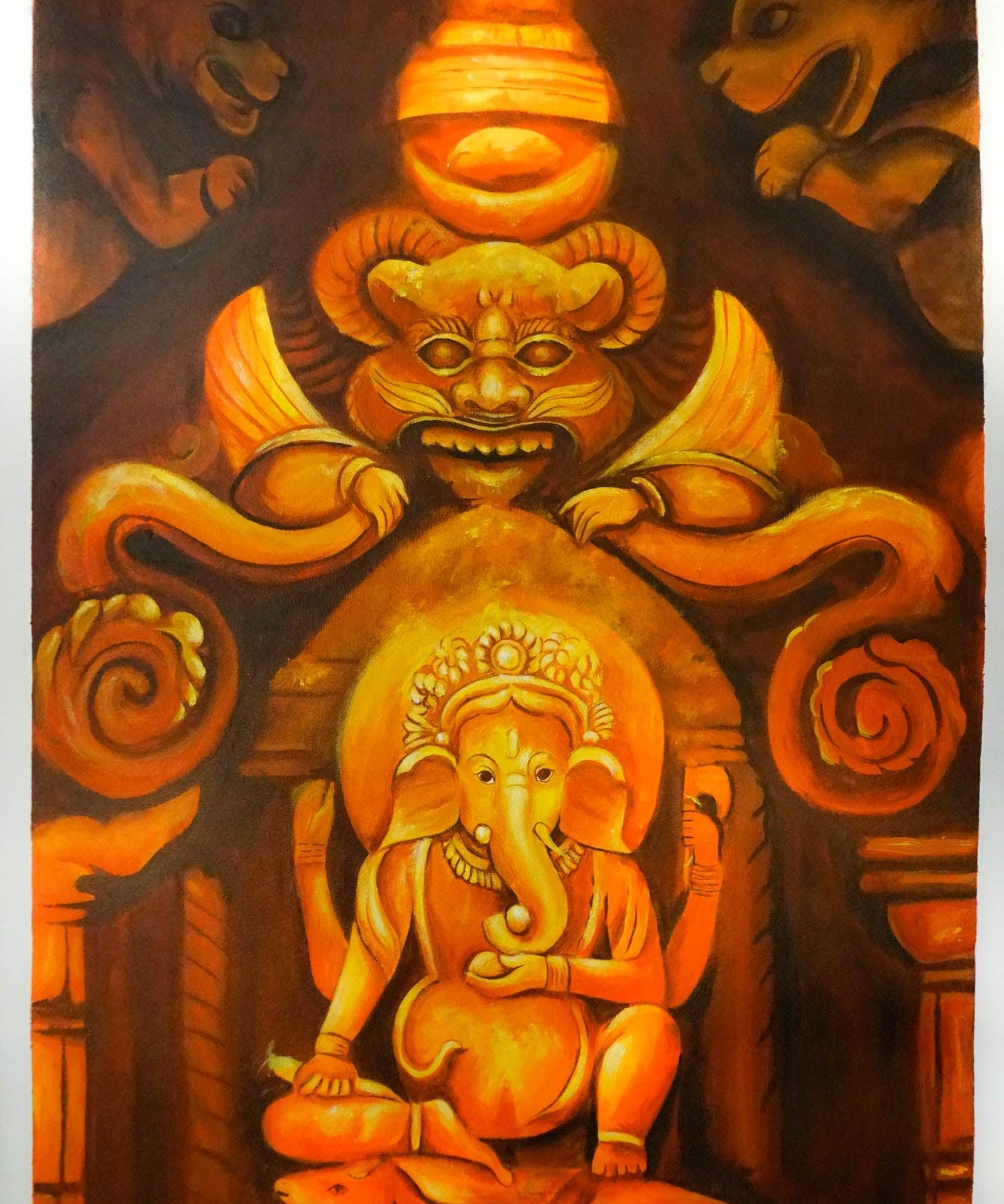 Oil painting of Lord Ganesh - Himalayas Shop