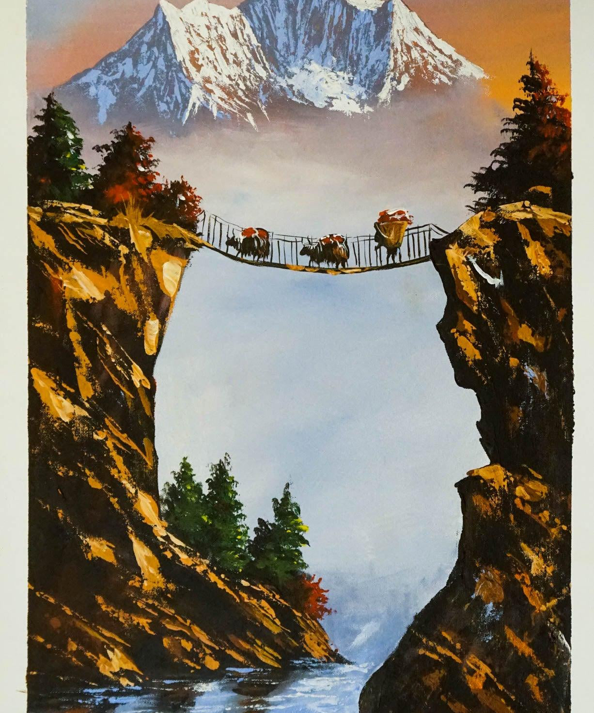 Acrylic Painting of Mountain Ama Dablam, Nepal - Himalayas Shop