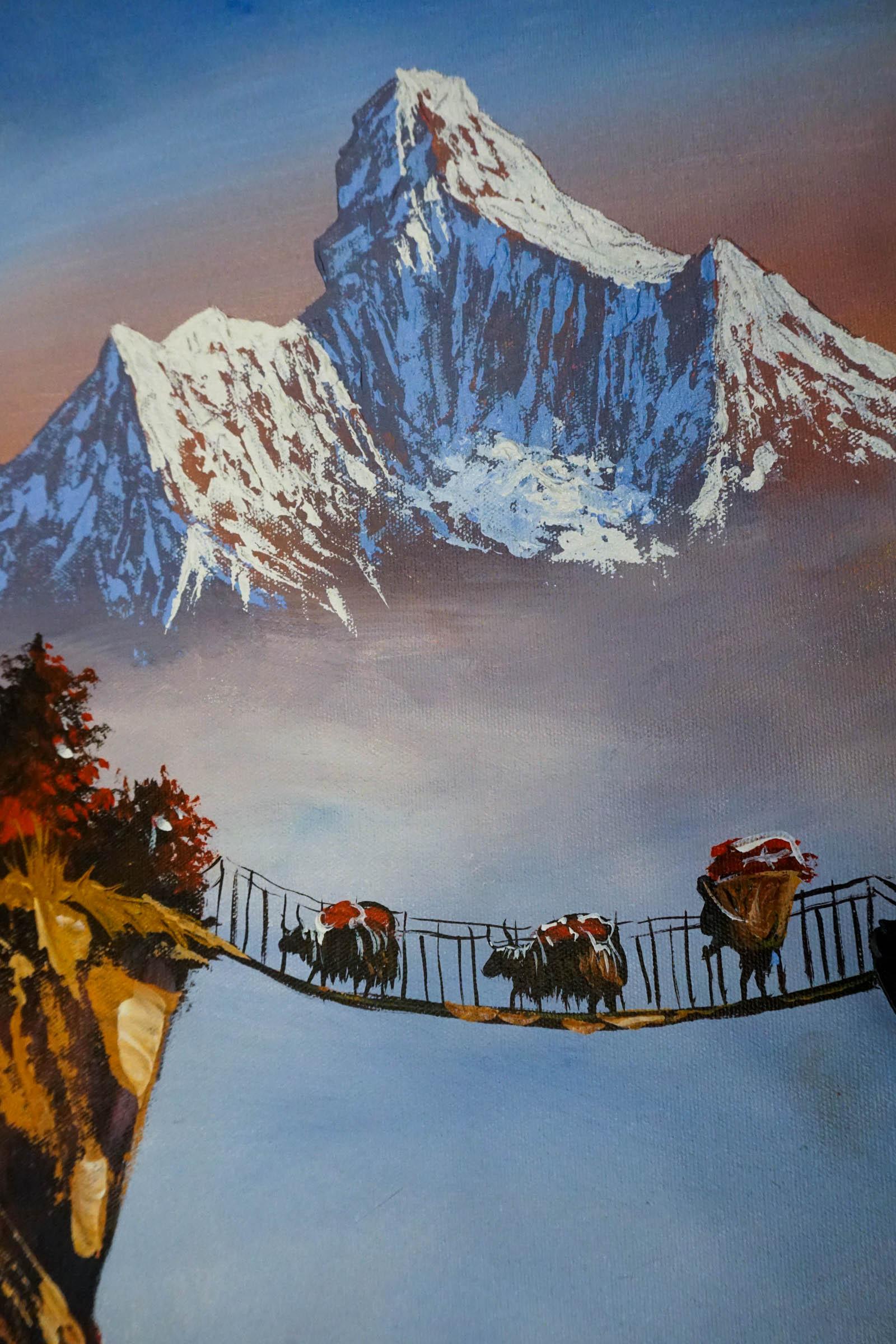 Acrylic Painting of Mountain Ama Dablam, Nepal - Himalayas Shop