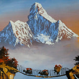 Acrylic Painting of Mountain Ama Dablam, Nepal - Himalayas Shop