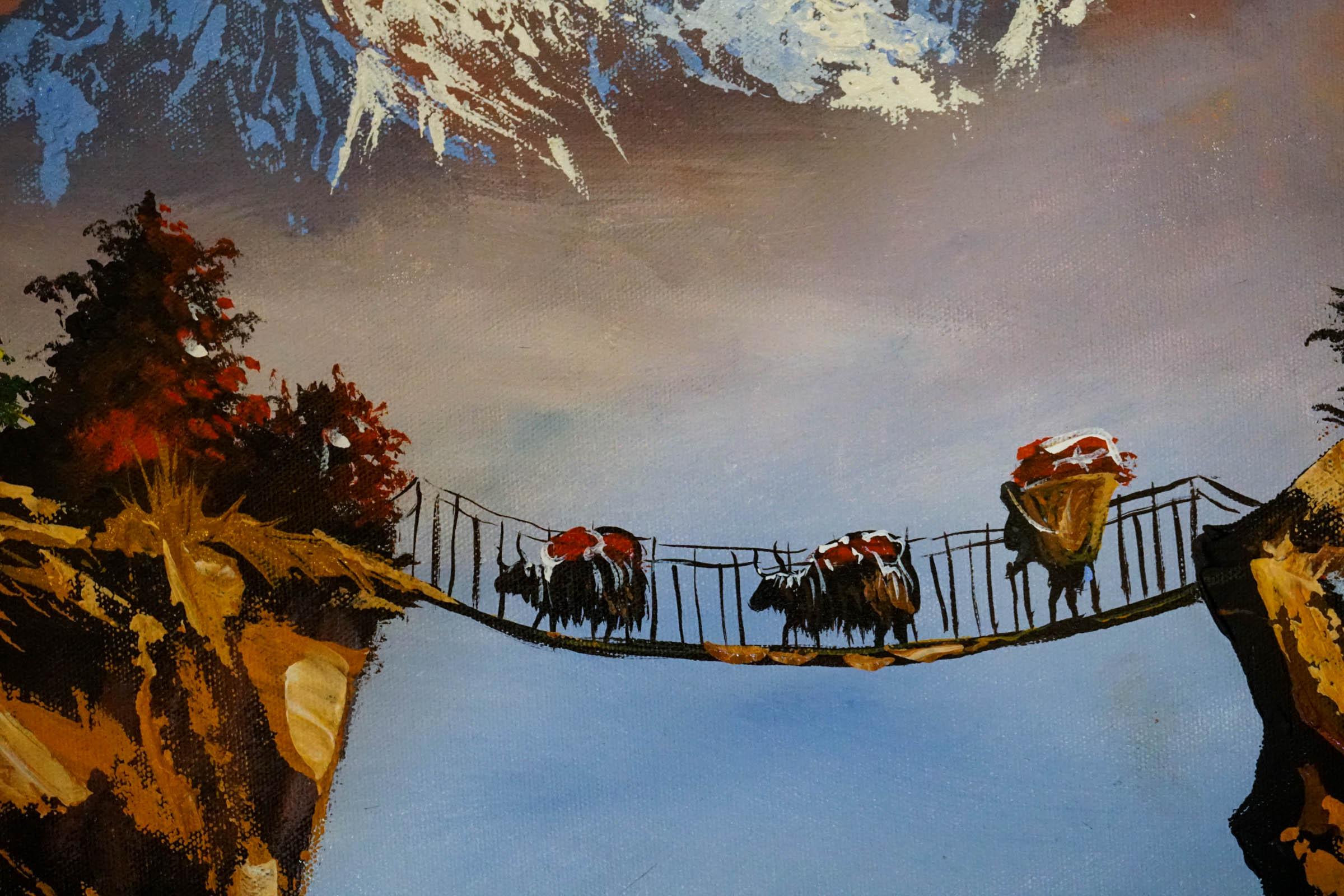 Acrylic Painting of Mountain Ama Dablam, Nepal - Himalayas Shop