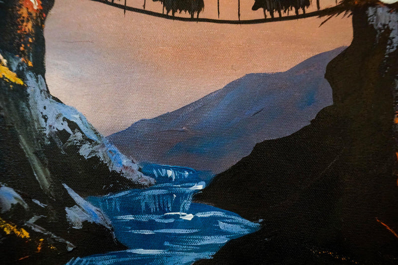 Everest Range with Ama Dablam original handmade painting - Himalayas Shop