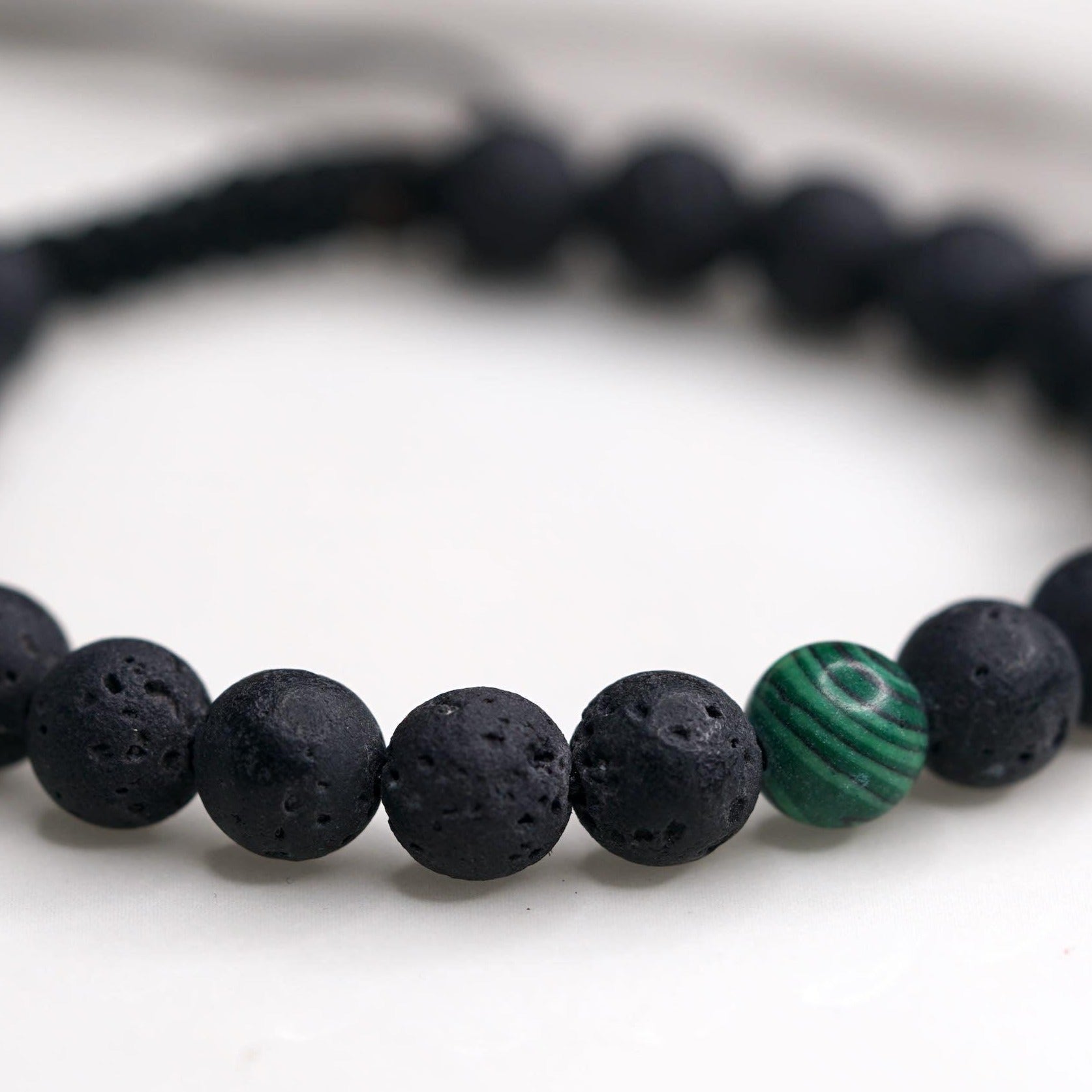 Healing Bracelet Malachite and Lava Bracelet
