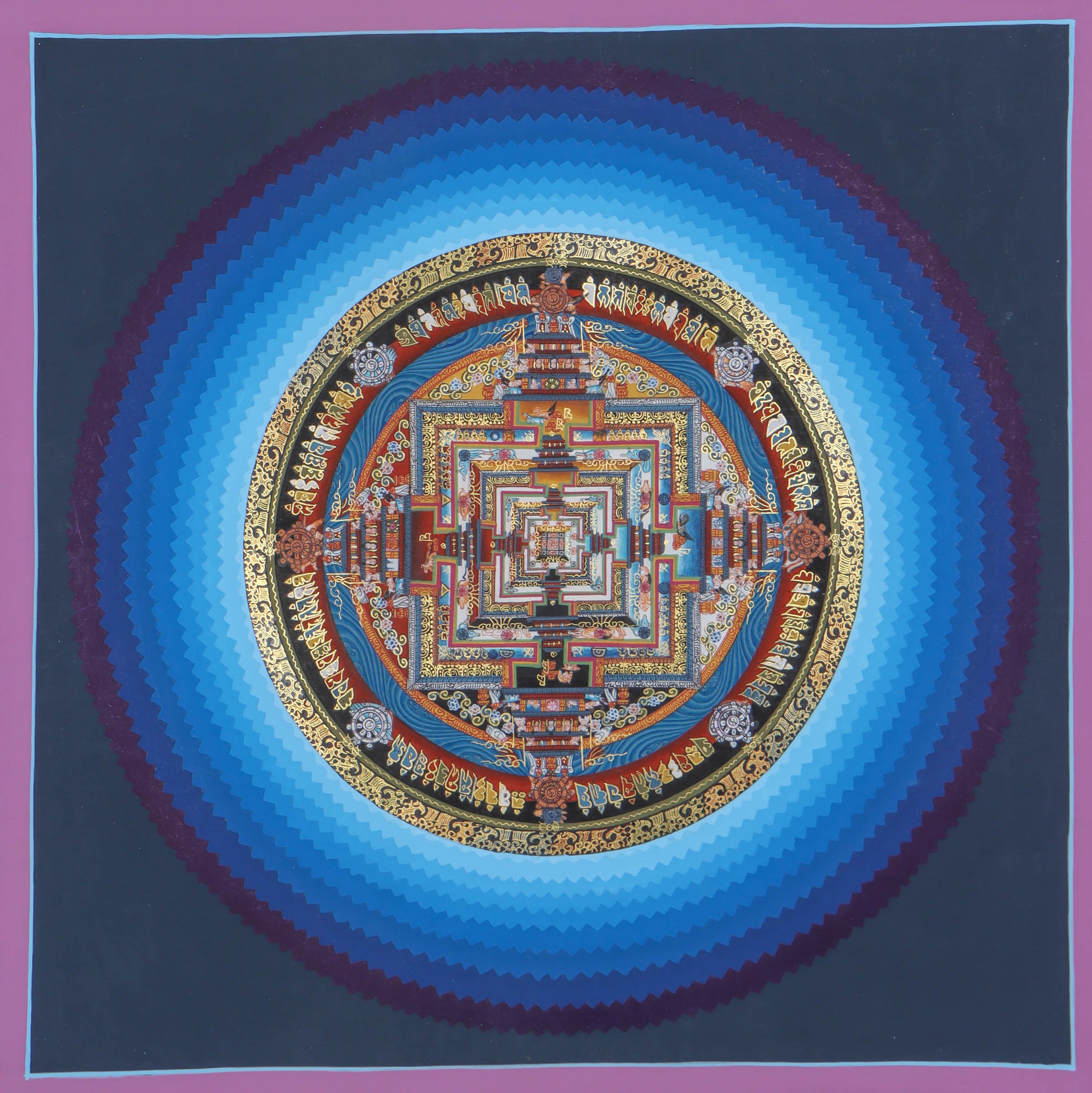 Lotus Kalachakra Mandala Thangka Painting - Himalayas Shop