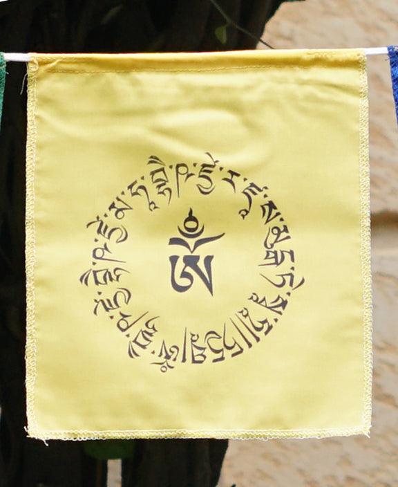 Yellow Om Praying Flag
