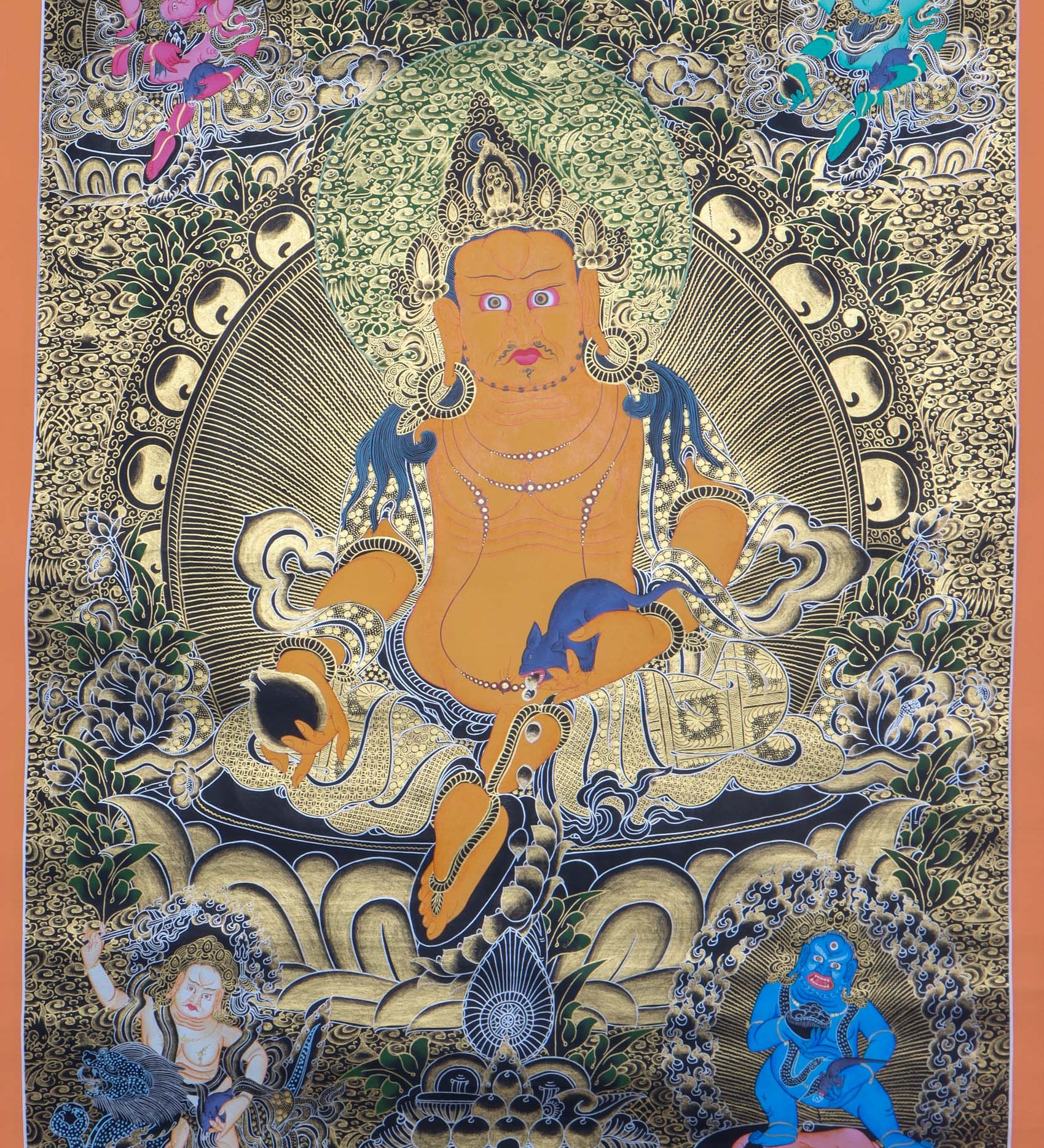 Pancha Zambala thangka art - Handpainted Thangka Painting - Himalayas Shop