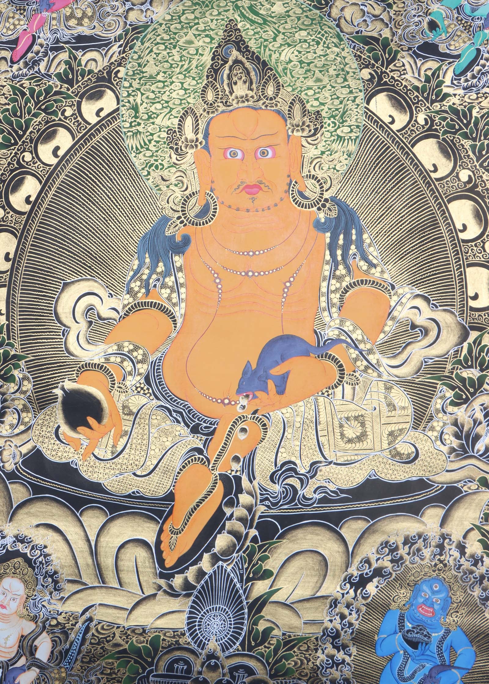 Pancha Zambala thangka art - Handpainted Thangka Painting - Himalayas Shop