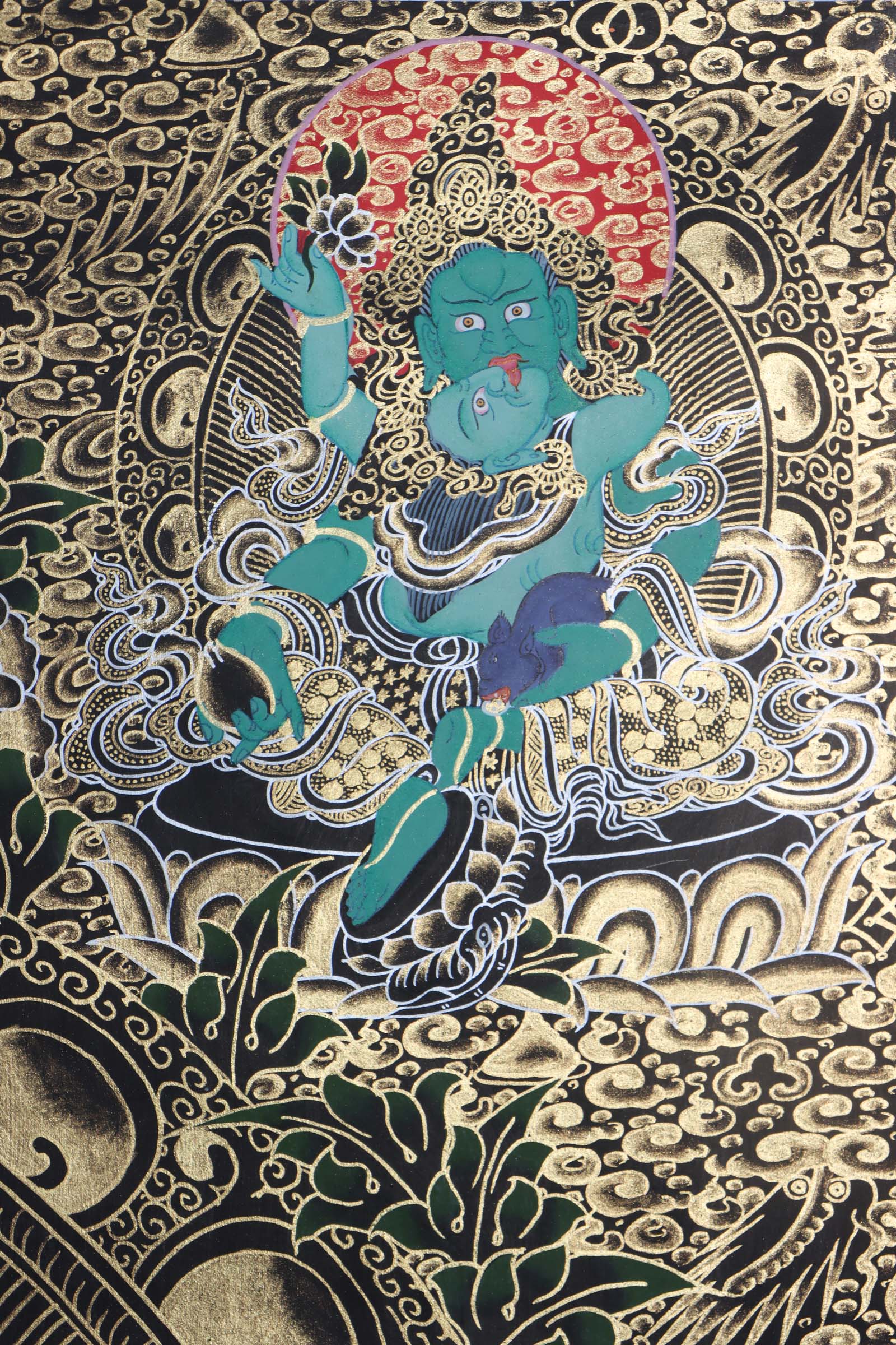Pancha Zambala thangka art - Handpainted Thangka Painting - Himalayas Shop