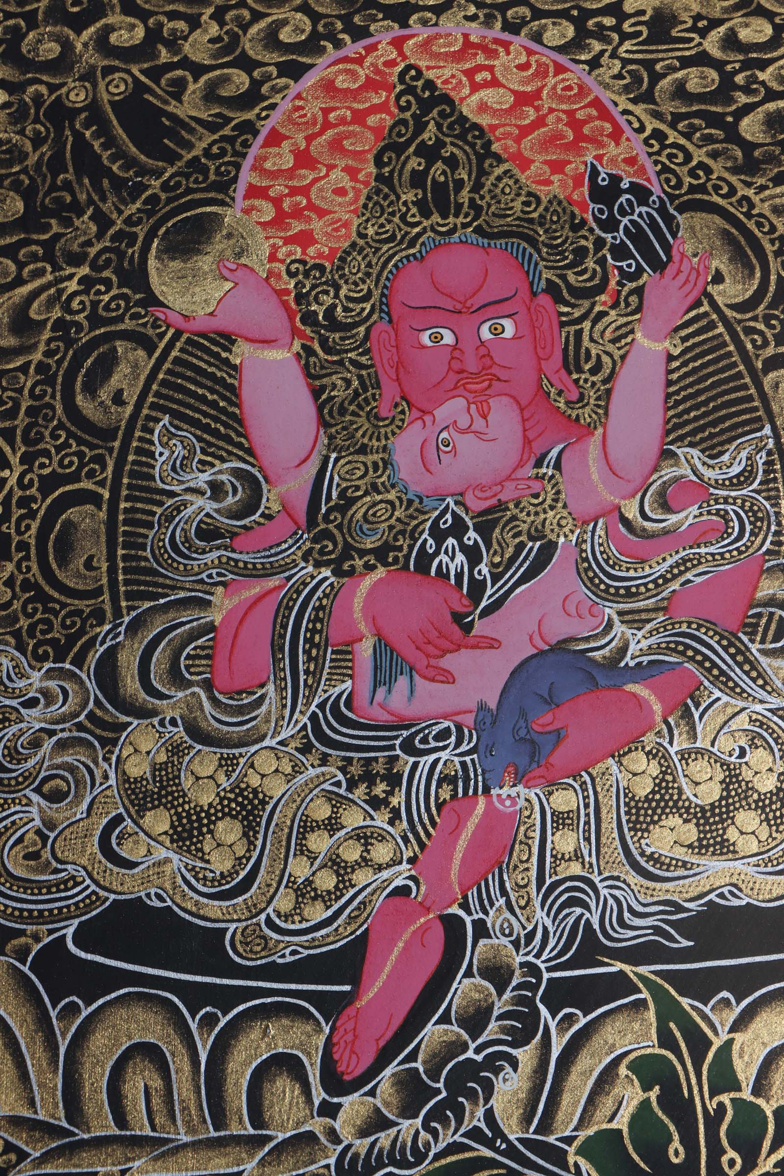 Pancha Zambala thangka art - Handpainted Thangka Painting - Himalayas Shop