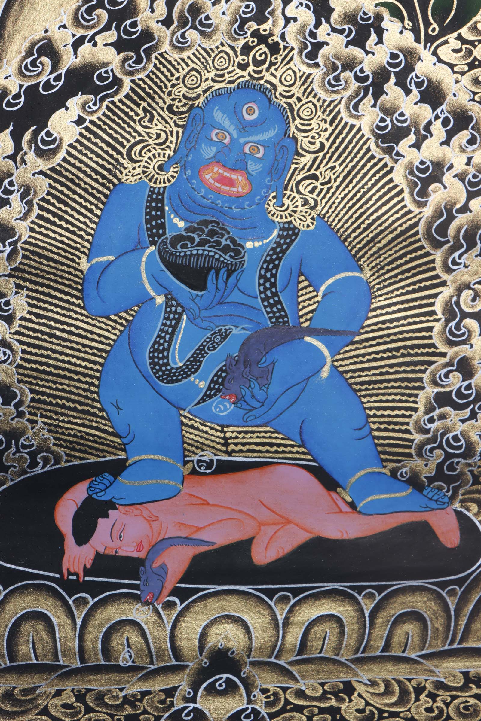 Pancha Zambala thangka art - Handpainted Thangka Painting - Himalayas Shop