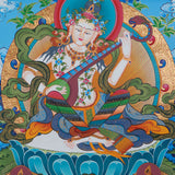 Saraswati Thangka Painting - Handpainted Thangka Art - Himalayas Shop