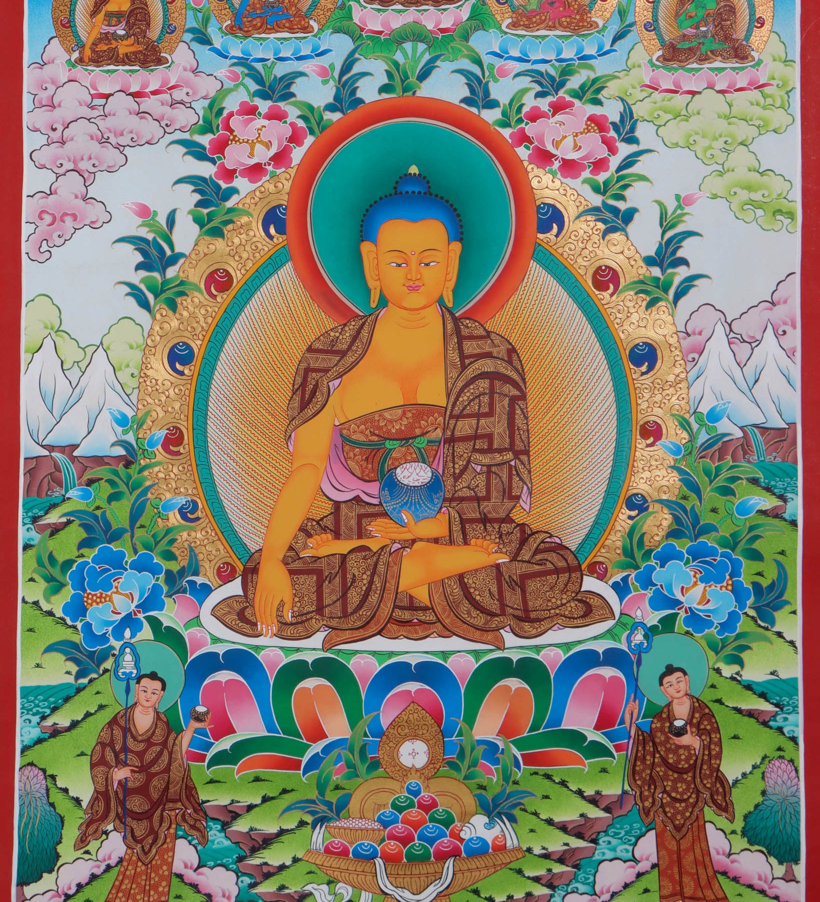 Shakyamuni Buddha Thangka Painting-5 Buddha Painting for wall hanging