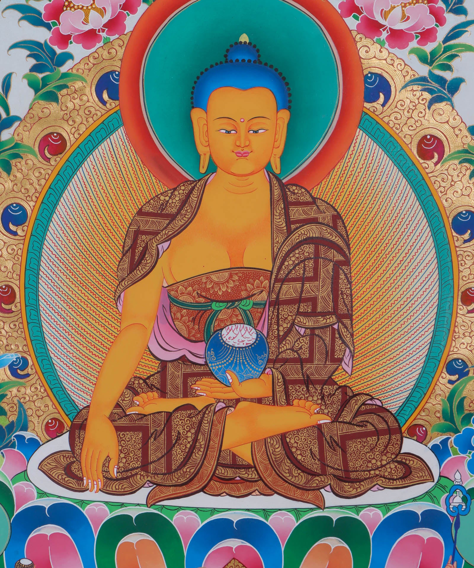 hakyamuni Buddha Thangka Painting-5 Buddha Painting for wall hanging
