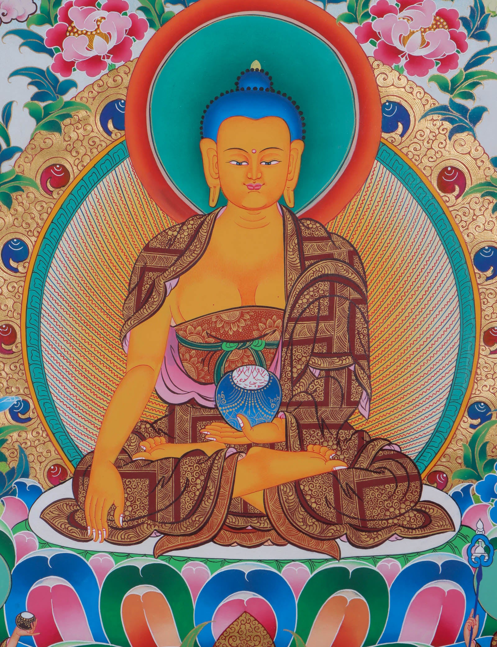 hakyamuni Buddha Thangka Painting-5 Buddha Painting for wall hanging