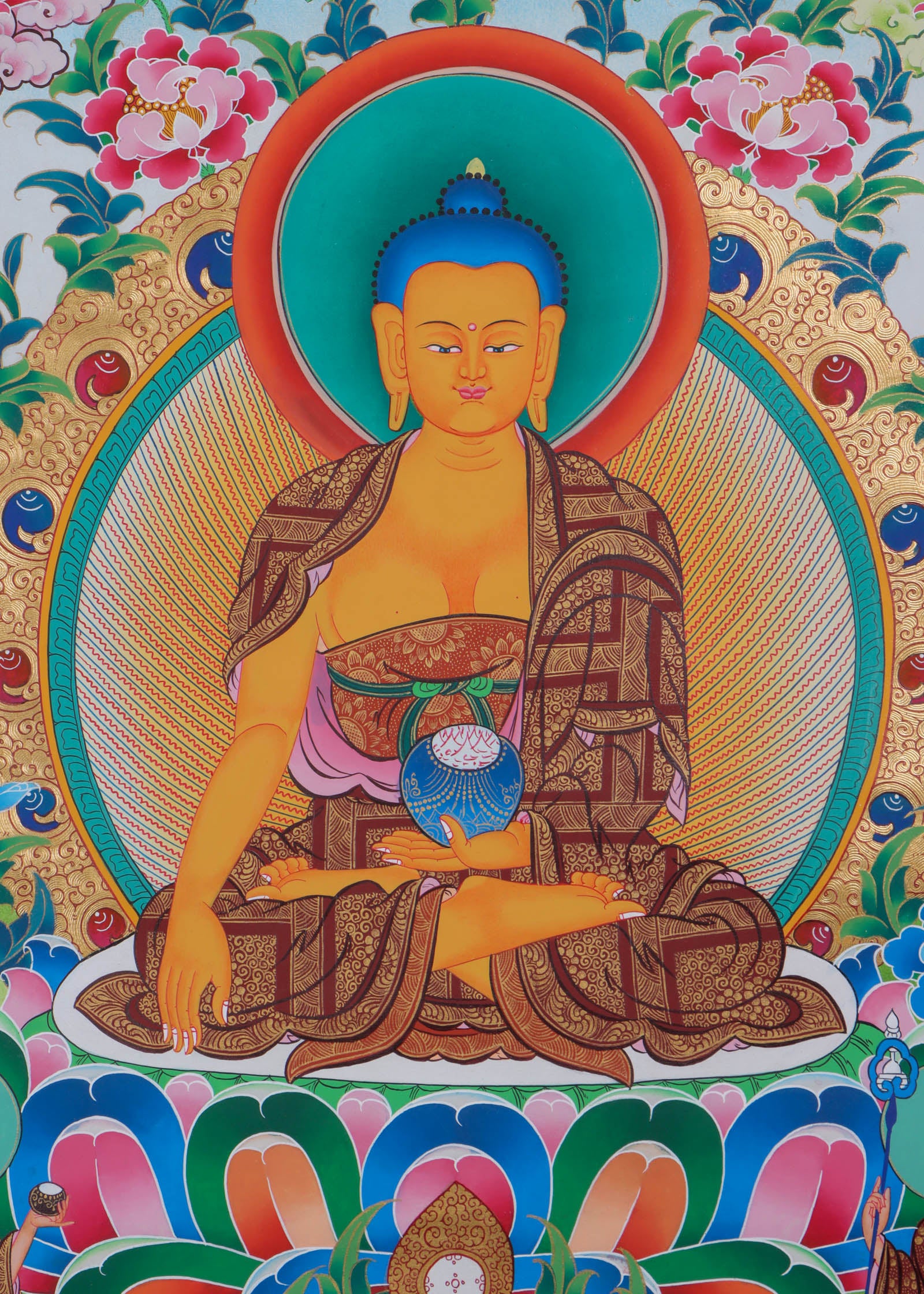 hakyamuni Buddha Thangka Painting-5 Buddha Painting for wall hanging