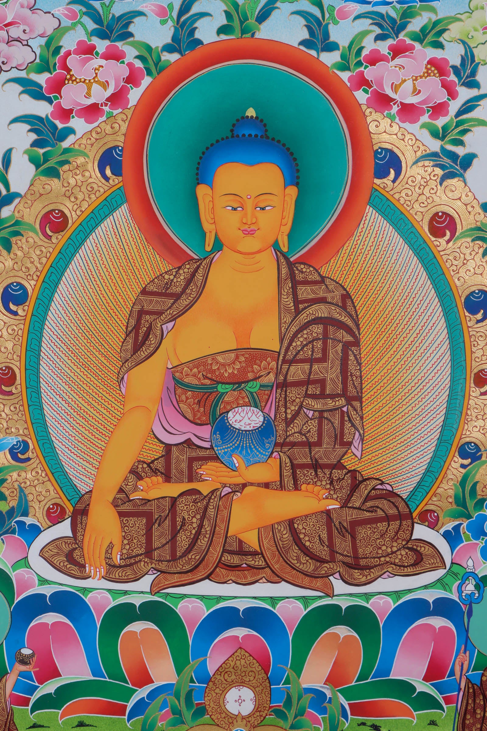 hakyamuni Buddha Thangka Painting-5 Buddha Painting for wall hanging