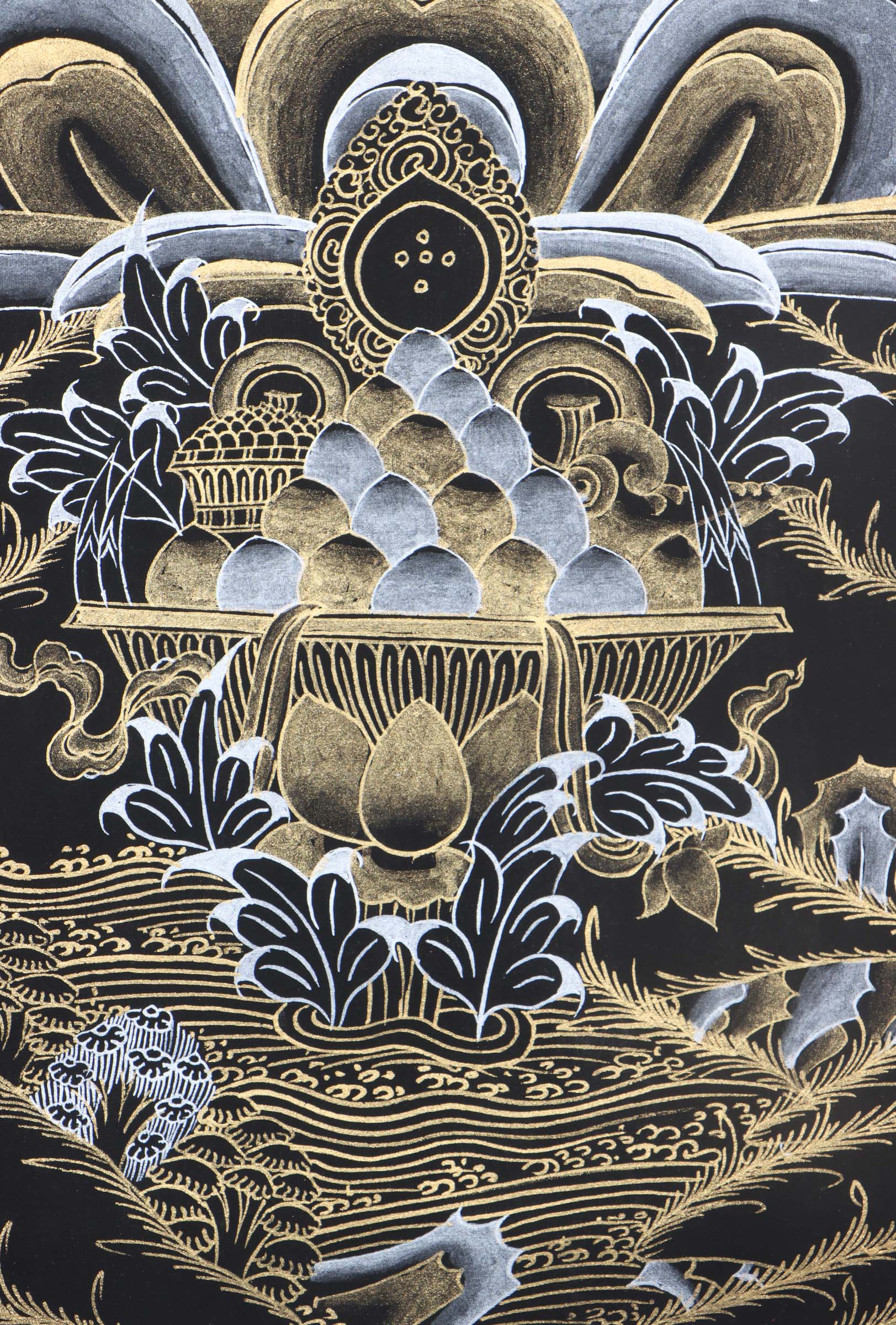 Seven Eyes Bodhisattva - White Tara thangka painting - Himalayas Shop 