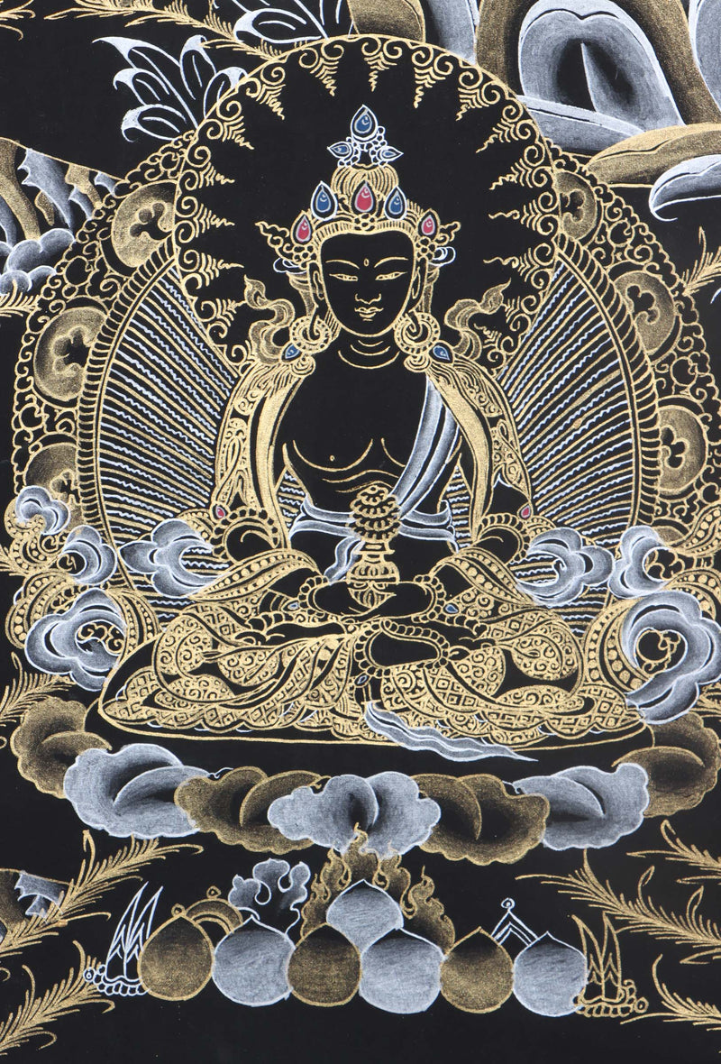 Seven Eyes Bodhisattva - White Tara thangka painting - Himalayas Shop 