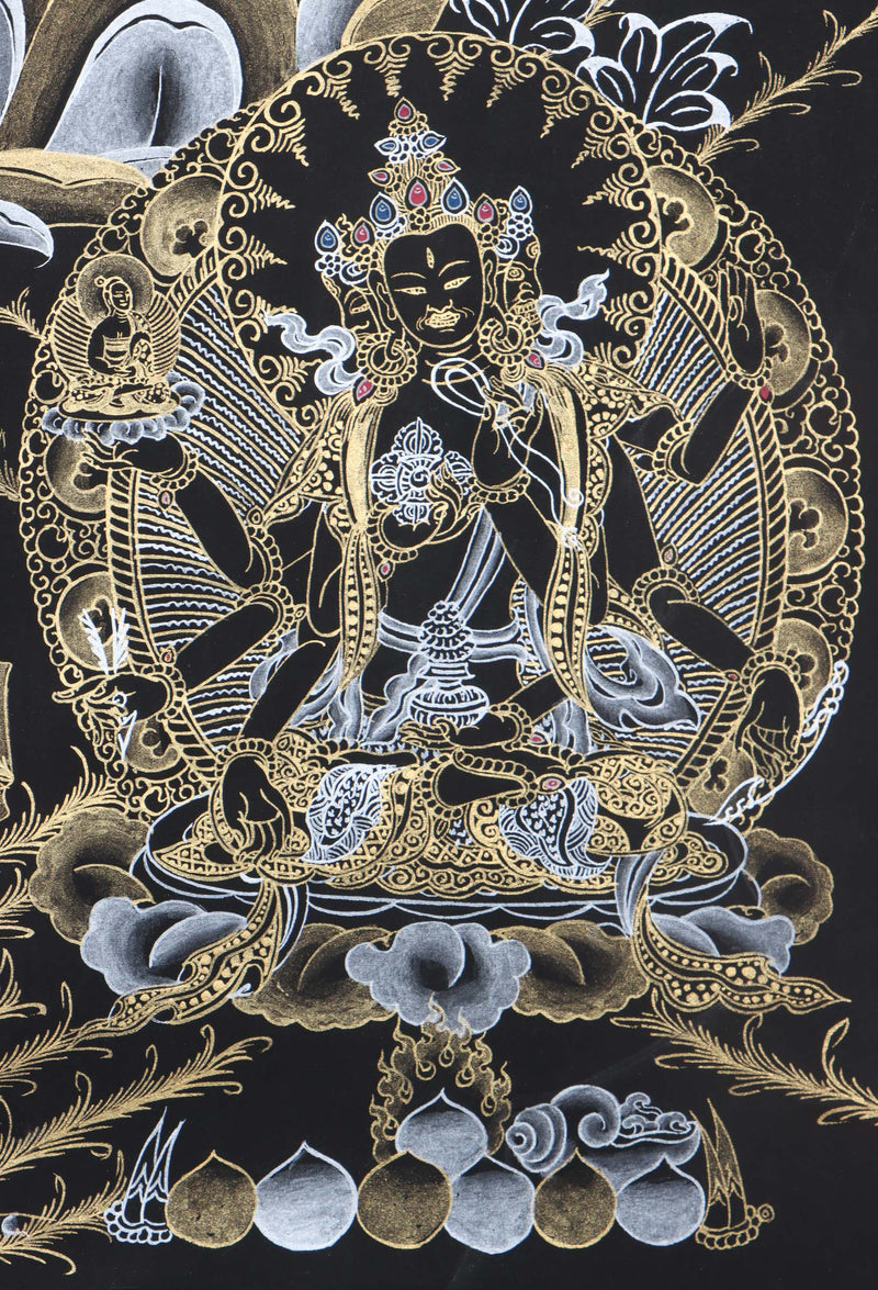Seven Eyes Bodhisattva - White Tara thangka painting - Himalayas Shop 